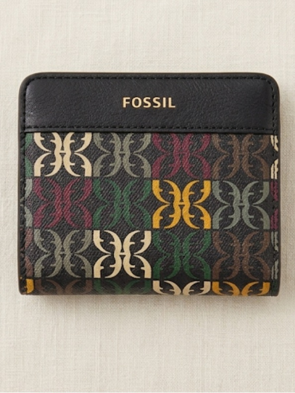 Fossil Key-Per Graphic Logo Compact Bifold Card Wallet